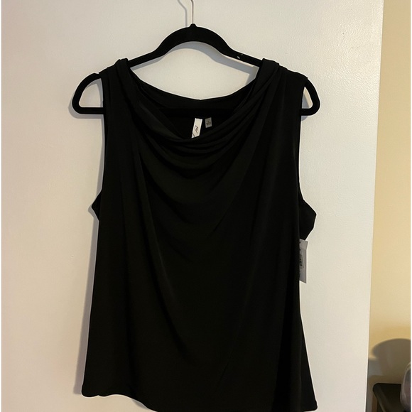 New York collection, black sleeveless cowl neck tank - Picture 1 of 5